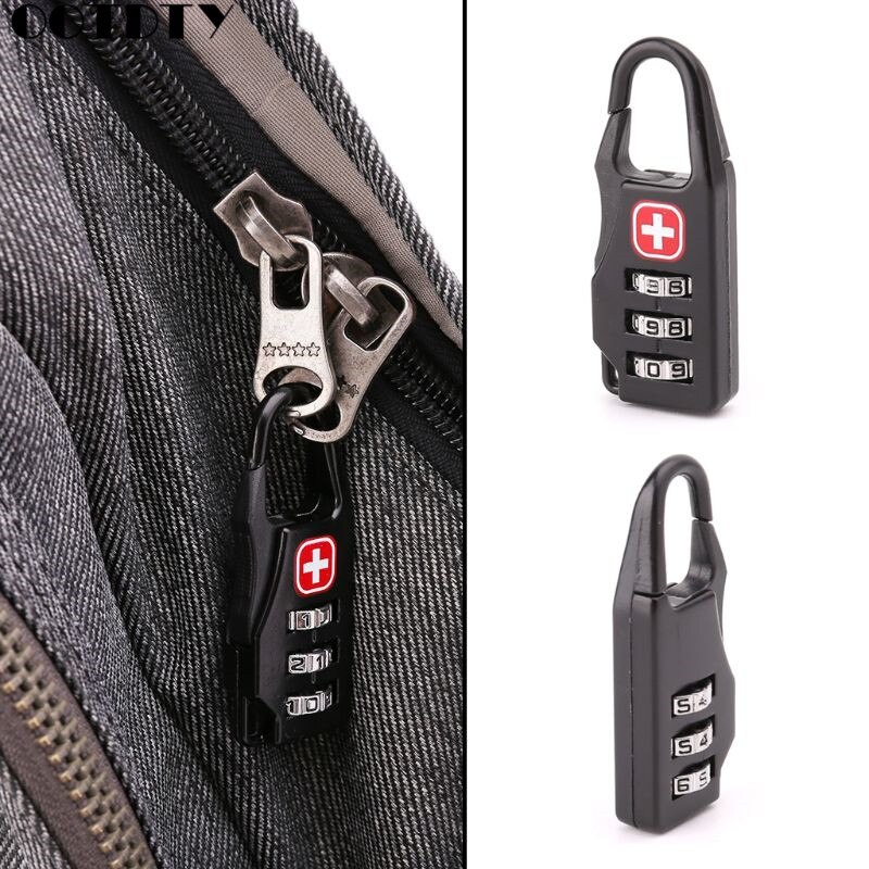 Swiss Cross Symbol Combination Safe Code Mini Padlock Luggage Travel Number Lock