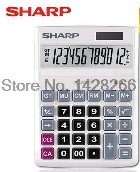 SHARP Genuine CH-G12 Calculator Large Screen Solar Financial Accounting Business Office Computer: White