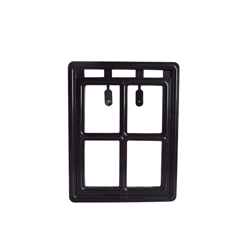 Puerta de plástico con cierre magnético para mascotas, para perros y gatos, puerta para mascotas con orificio para puertas de seguridad para perros pequeños, medianos y grandes: Black B