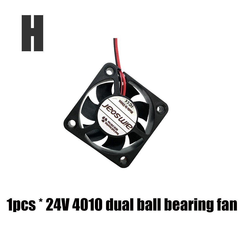 3010/4010/4020/5015/6015mm oil/hydraulic/dual ball bearing fan 12v/24v cooler cooling fan blower 2 Pin For Creality ender3 cr10: H.4010 Dual ball 24V