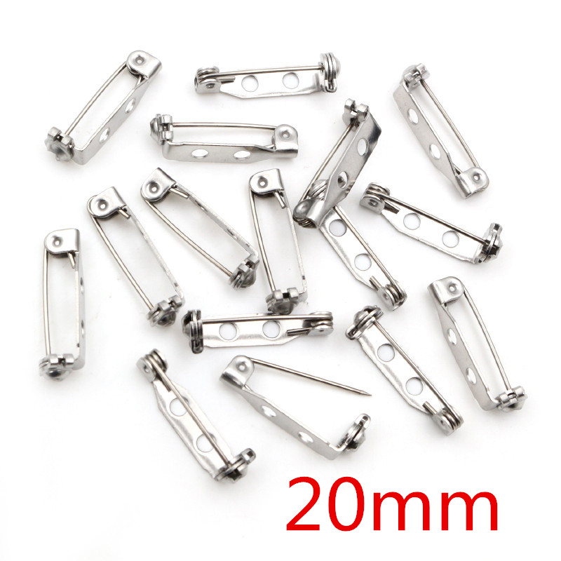 20 piezas 14 17 19 20 25 32 38mm 316 broches de acero inoxidable broches de seguridad broches configuración en blanco para DIY suministros de fabricación de joyas: Rosa