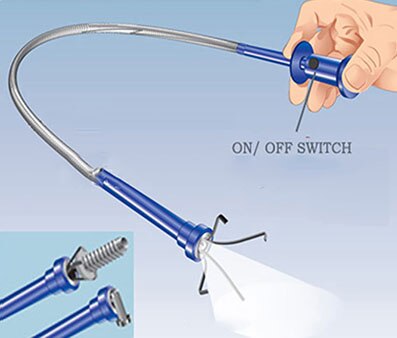 Magnetic LED Light Pick-Up Tools Flexible 4-Claw Long Reacher Garbage Toilet Grabber Tool Telescopic Magnet Pick Up Tool