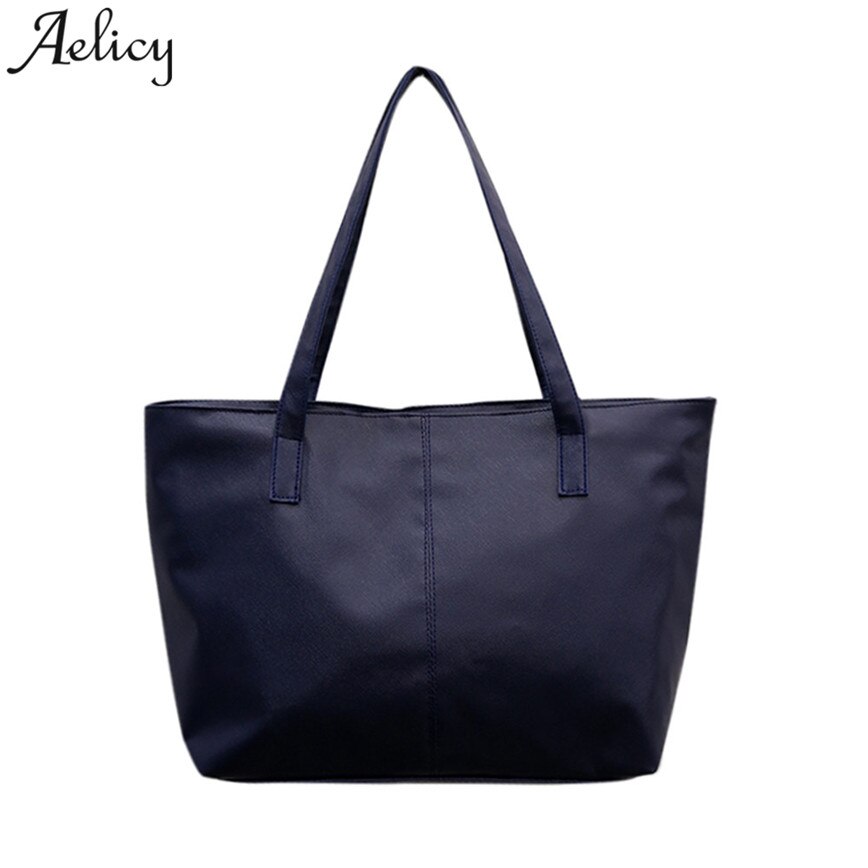 Aelicy senhora hangbag macio couro do plutônio preto grande capacidade totes saco de compras alta qualidade messager saco feminino c30: Azul profundo
