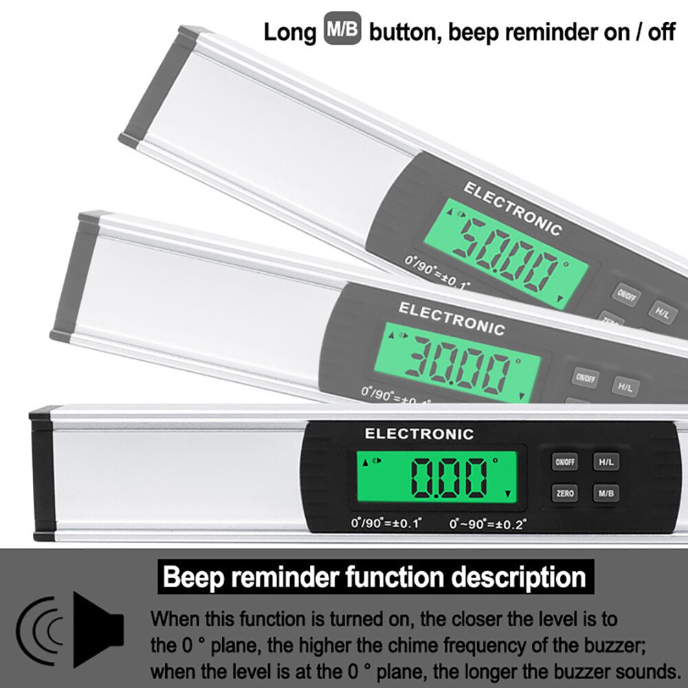Multifunction Electronic Spirit Level Digital Display Inclinometer Goniometer Level Ruler Angle Ruler Caliper