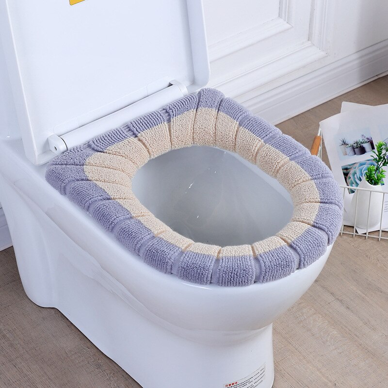 Toilet Seat Set Household Plush Winter Seasons Universal Toilet Seat Toilet Seat Toilet Seat Cover: Sandwich Gray