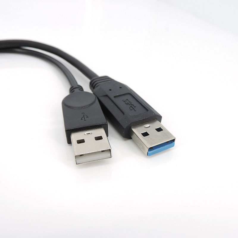 USB 2.0 3.0 A-Buchse auf Dual-USB-Stecker 2, doppeltes USB 2.0-Netzteil, männlich, weiblich, Splitter-Verlängerungskabel, zum Aufladen für Drucker, PC