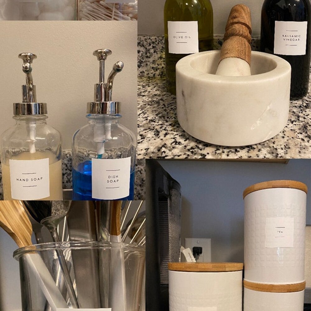 Bathroom Storage Labels (Minimalist),Pantry Organization,Water Resistant Labels
