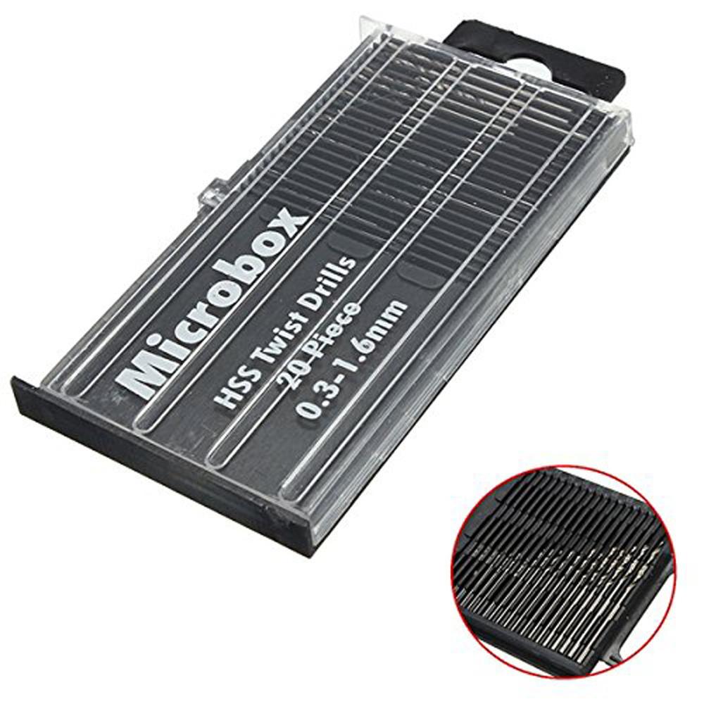 Mini Bohrer Bit High Speed Stahl Micro Wendungen Bohrer Set 0,3mm-1,6mm 20Pcs broca escalonada para metall schraube extractor FDH: Default Title
