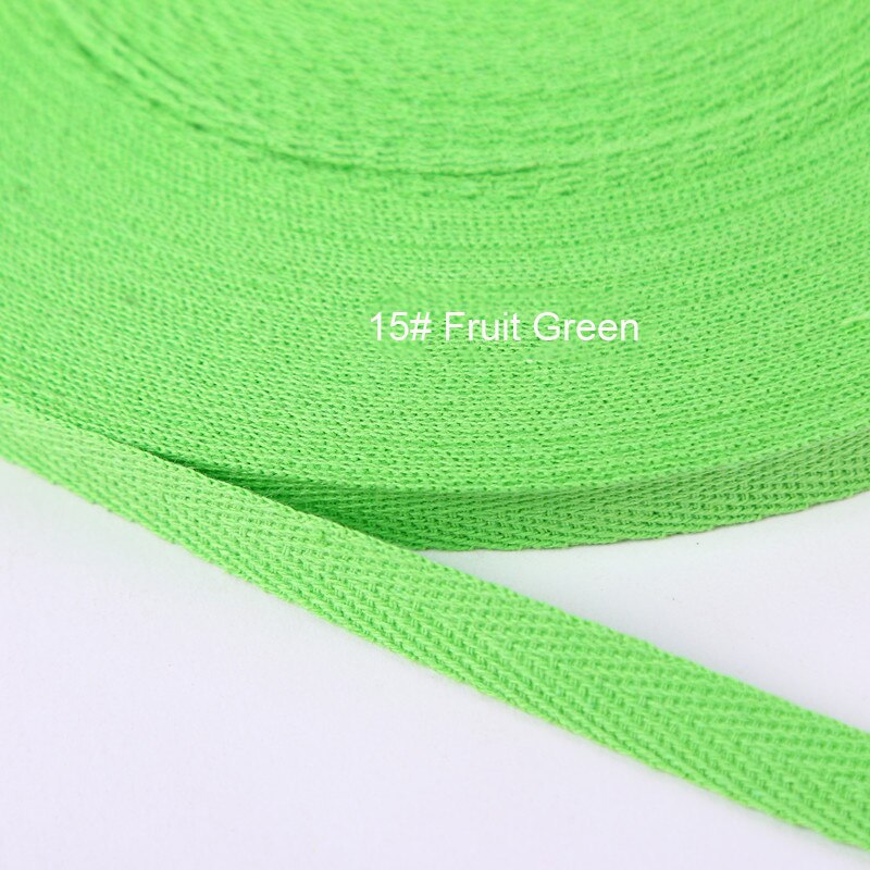 50 Yards/Roll 20mm Cotton Ribbon Herringbone Twill Bias Binding Tape For Bag Clothing Strap Handmade Garment Sewing 37 Colors: 15 fruit green 20mm