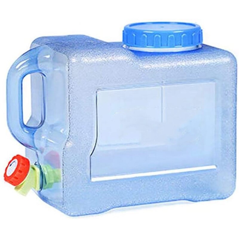 Water Canister with Tap,Camping Portable Bucket Car Water Container with Lid Water Tank Reservoir for Outdoor Travel: Colorless