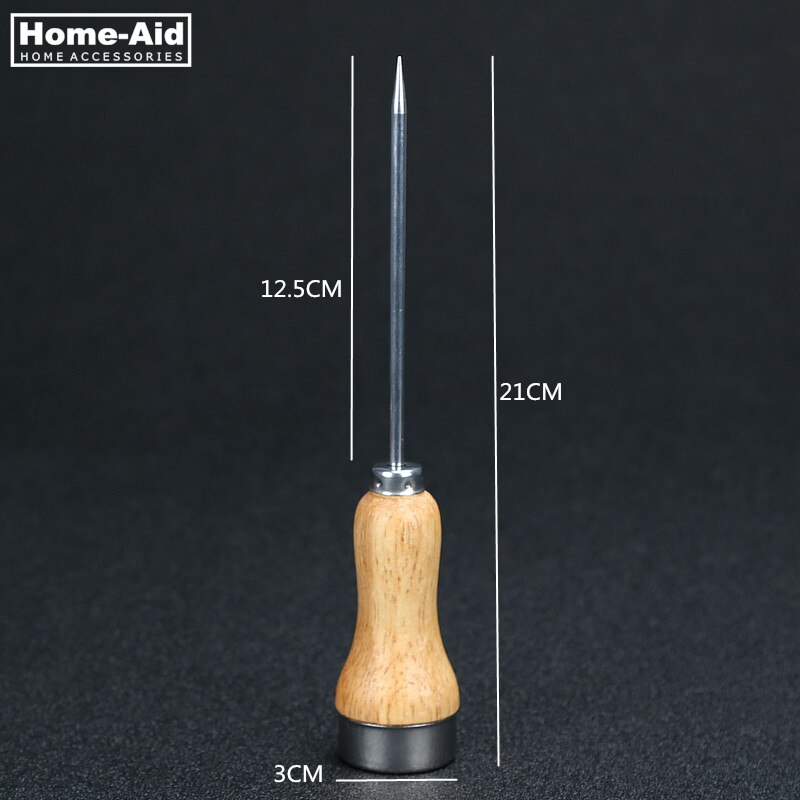 1Pcs Stainless Steel Ice Pick With Wooden Handle Cocktail Ice Crusher Metal Pick Bar Chisel Household Kitchen Bar Tools