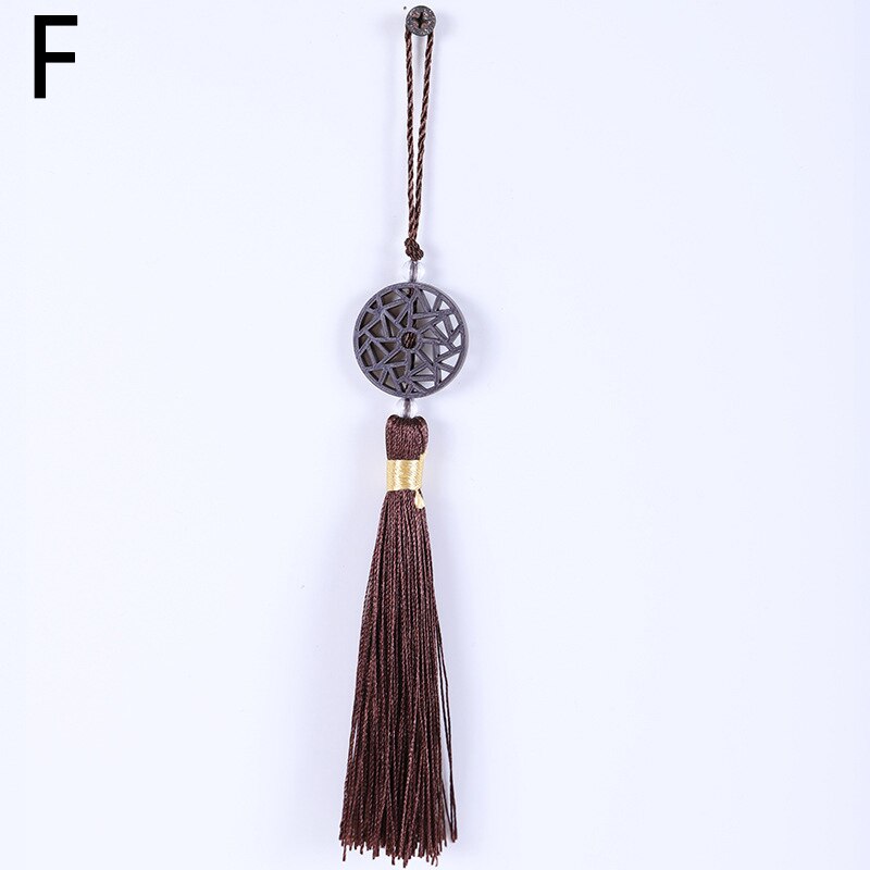 Accesorios de cortina de alta gama, borlas de imitación de madera con etiqueta pequeña hechas a mano, borlas de cortina chinas, orejas colgantes: F