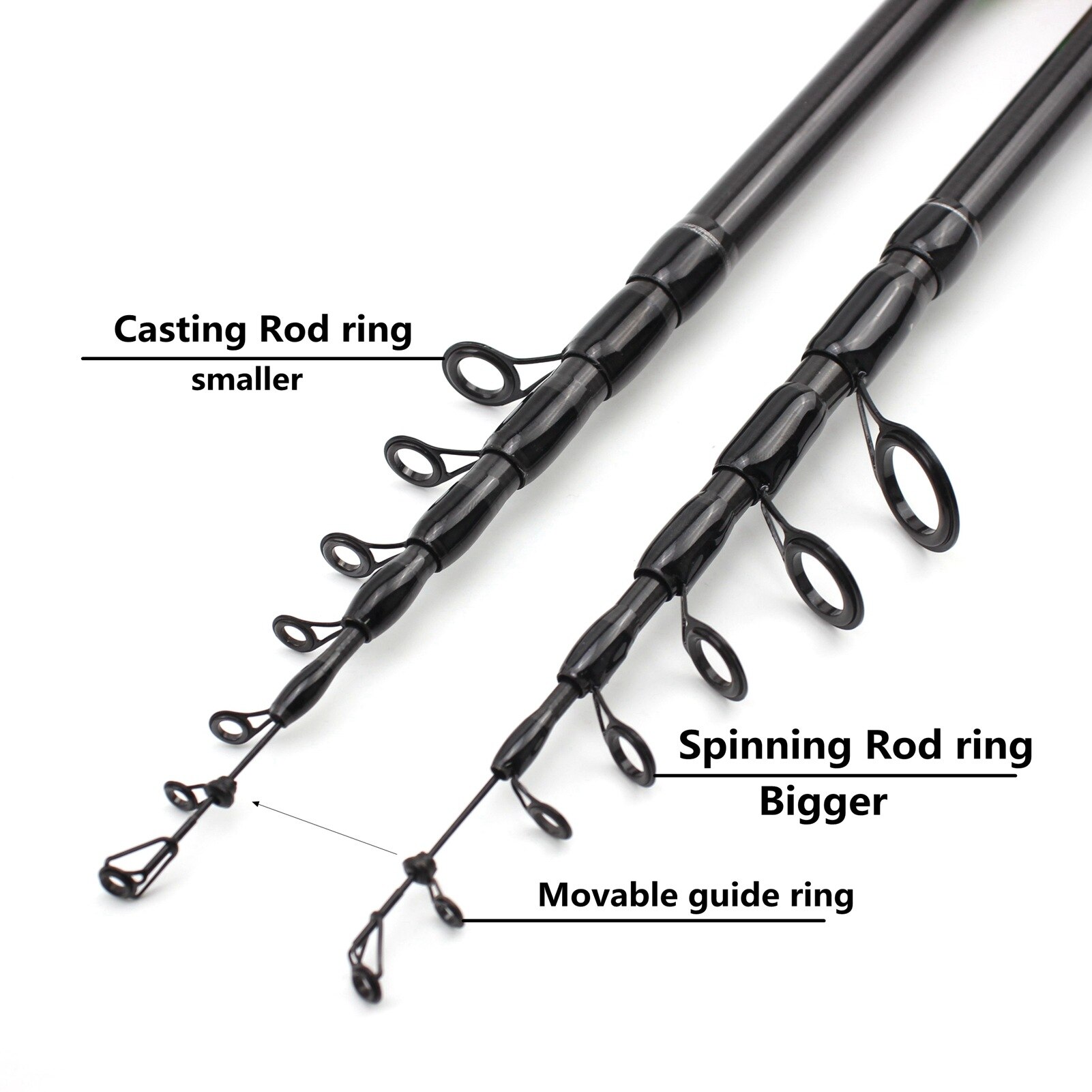 Telescopic Lure Rod 1.8M 2.1M 2.4M 2.7M Carbon Fiber Cork Wood Handle Spinning Rod Fishing Pole Tackle