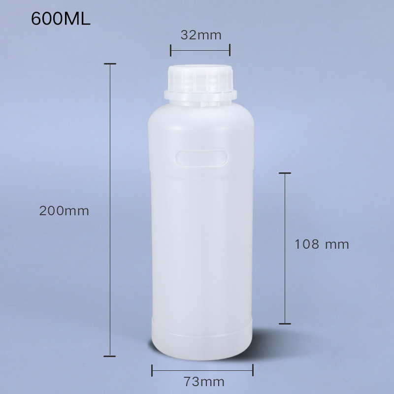 Leere plastik flaschen für Flüssige Chemische Reagenzien HDPE behälter Kosmetische lotion lagerung flaschen Lebensmittel Grade: 600ml translucent