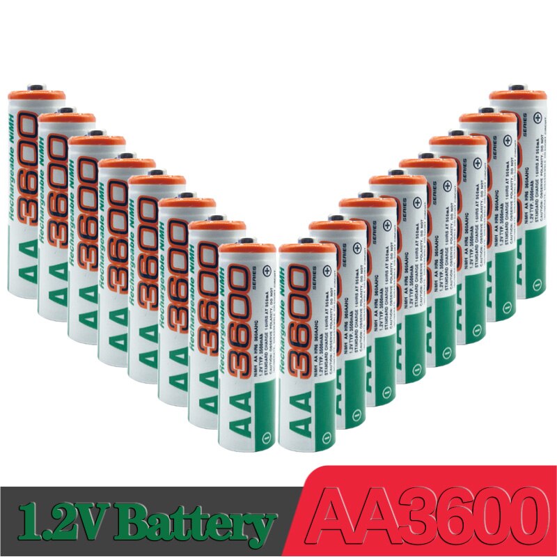 AA 1.2V Ni-MH 3600mAh Rechargeable Battery used in digital cameras, wireless mice, remote controls, toys, electronic scales, etc