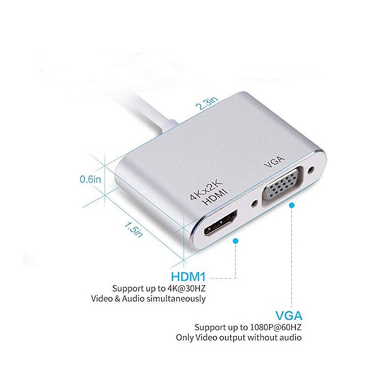 Chtun typec til hdmi vga dock usb c konverter apple notebook til hdmi adapter