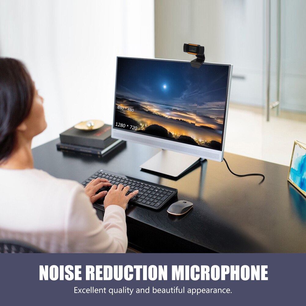 Webcam HD 720P/1080P avec Microphone intégré, 180M/bmp, processeur haute vitesse, caméra de travail pour ordinateur de bureau et de jeu