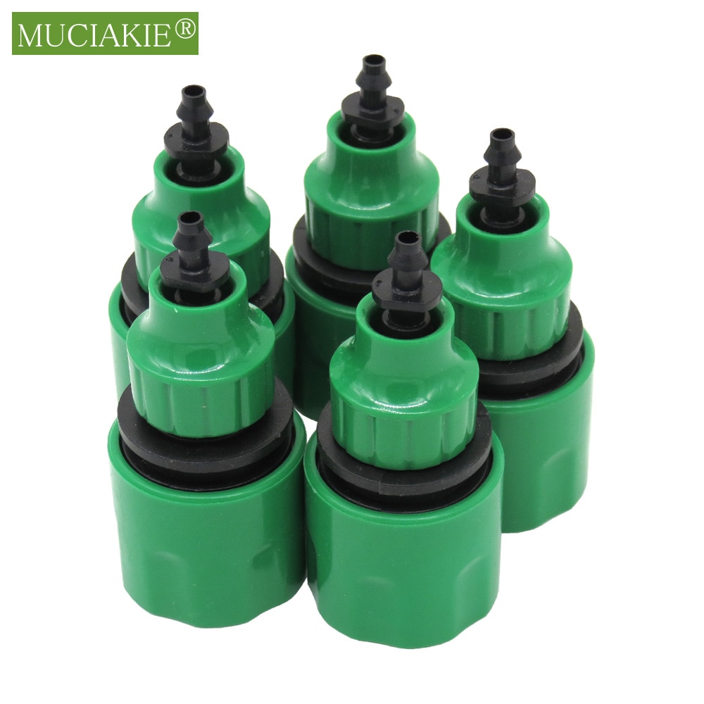 MUCIAKIE 2pz Attacco Rapido Adattatore con 1/4 (ID 4mm) o 3/8 &#39;&#39;(8mm) connettore spinato Nastro A Goccia per L&#39;irrigazione Irrigazione del Giardino