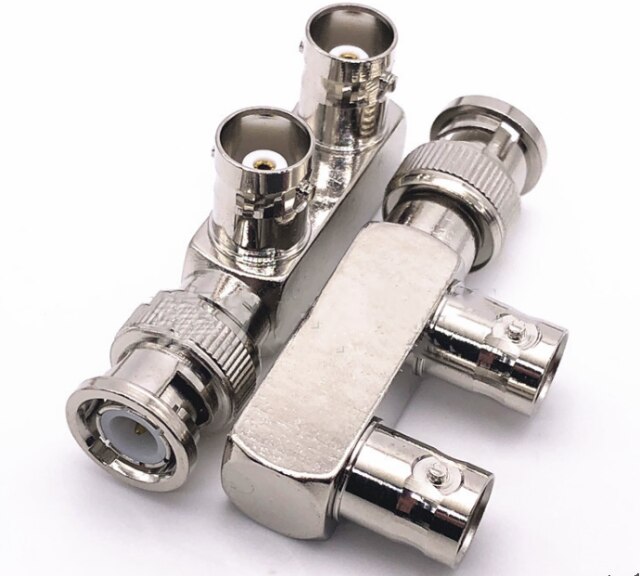 3way BNC To BNC adapter female jack & male plug triple T in series RF connectors: 1 BNCM-2BNCF