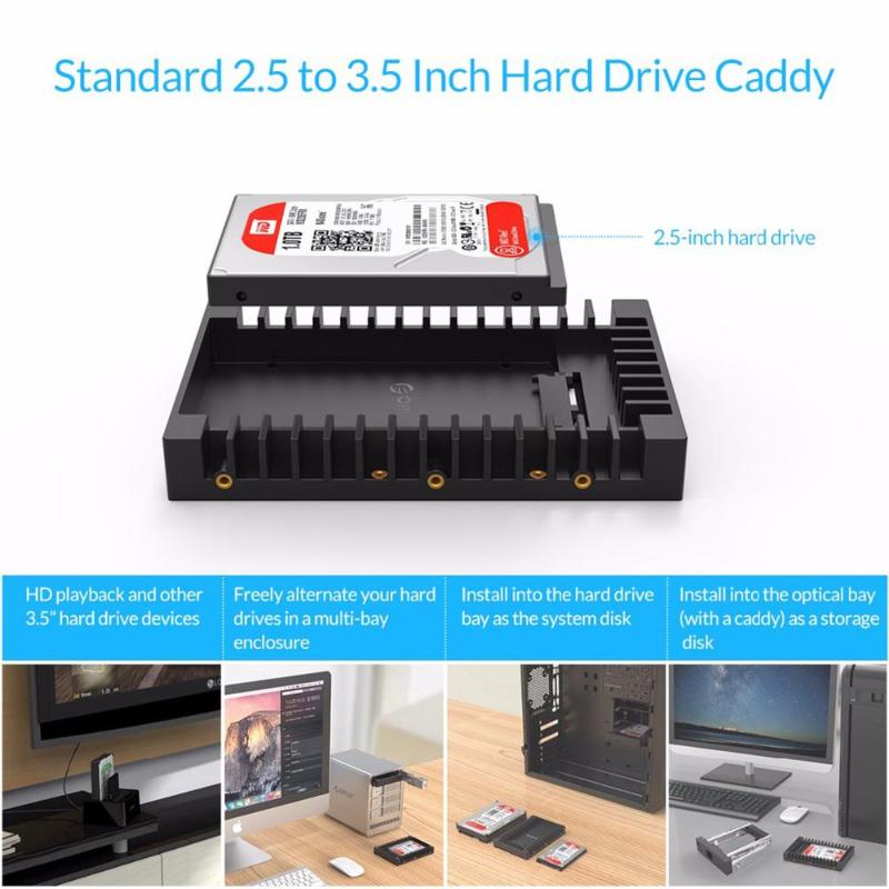 ORICO 2.5 à 3.5 pouces HDD adaptateur disque dur Support SATA III 3.0 prise en charge 7/9. 5/12. 5mm 2.5 pouces SATA HD HDD disque dur ssd hdd case 3.5