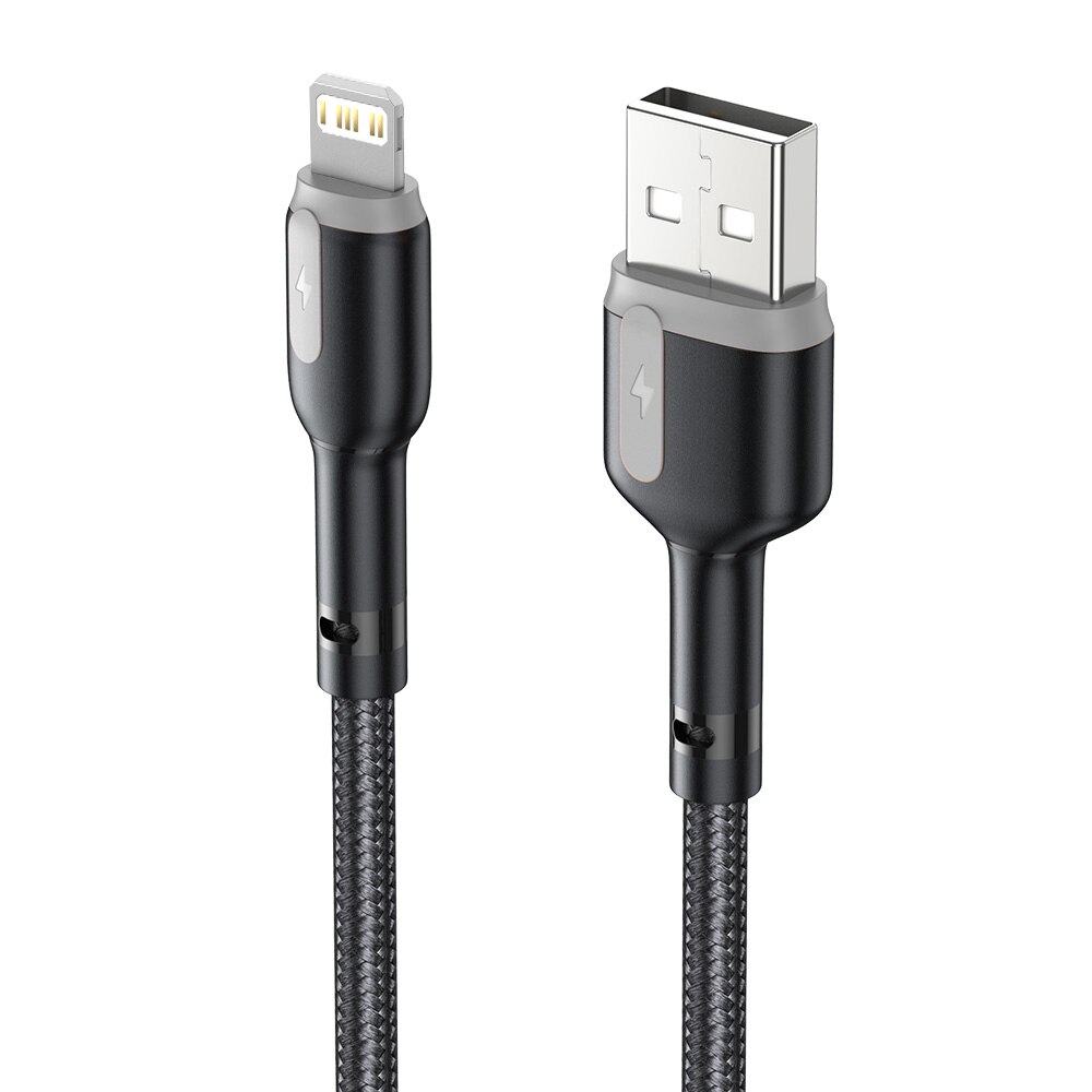 Câble USB tressé en Nylon pour recharge rapide et transfert de données, cordon de chargeur pour iPhone 12 13 11 Pro Max X XR XS 6S 7 8 Plus 1m 2m 3m: Grey / 300cm