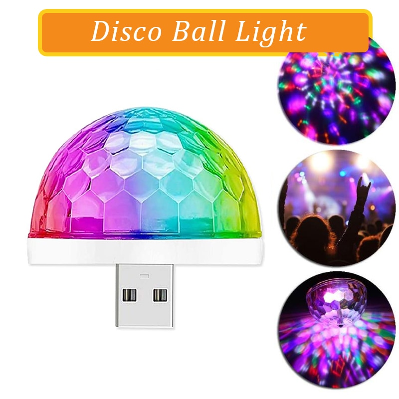 Luz giratoria colorida para escenario, bombilla LED de mezcla con USB, para fiestas, discotecas, DJ, colores RGB, ambiente de baile