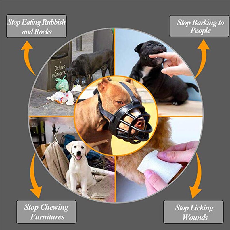 Dog Muzzles Pet Soft Barking Silicone Ventilated Dog Mouth Mask Outdoor Anti Bark Bite Dogs Muzzle For Pitbull Retriever Bulldog
