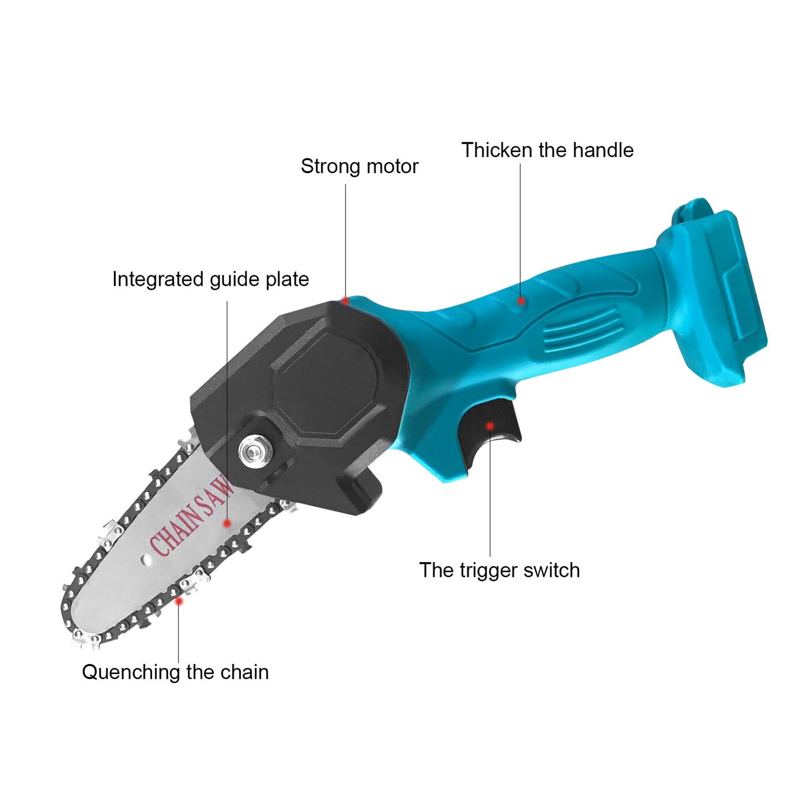 Portable Electric Pruning Saw Small Wood Spliting Chainsaw One-handed Woodworking Tool for Garden Orchard