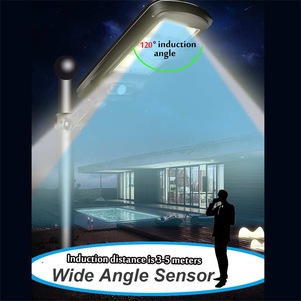 1000W LED Solar Straße Licht 128COB Outdoor Wand Lampe Sicherheit Beleuchtung Wasserdicht PIR Motion Sensor Fernbedienung Straße Licht