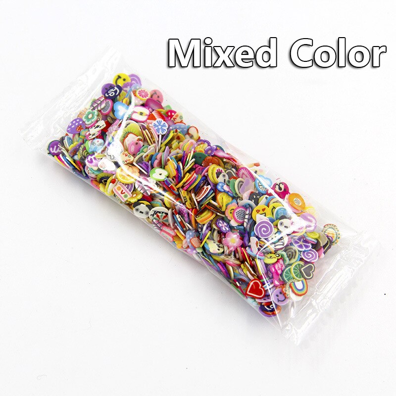 1000pcs/bag DIY Slime Soft Pottery Fruit Slices Filler For Nails Art Slime Fruit Slime Accessories Supplies Decoration Toy: 1000Pcs Mixed 14