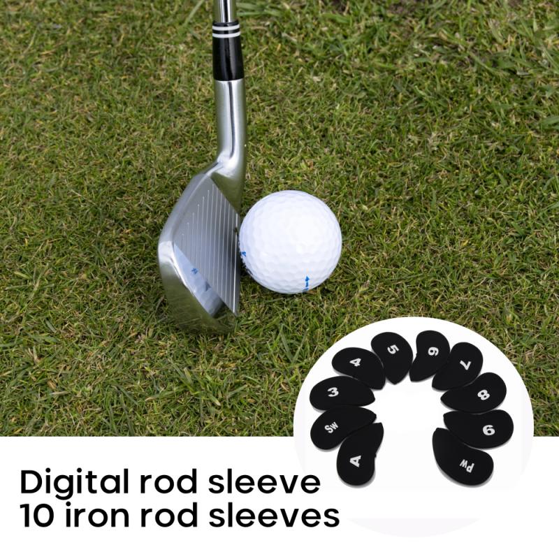 10 Stks/set Golf Iron Head Covers Iron Putter Beschermende Zwart Venster Golf Club Iron Head Protector Golf Accessoires