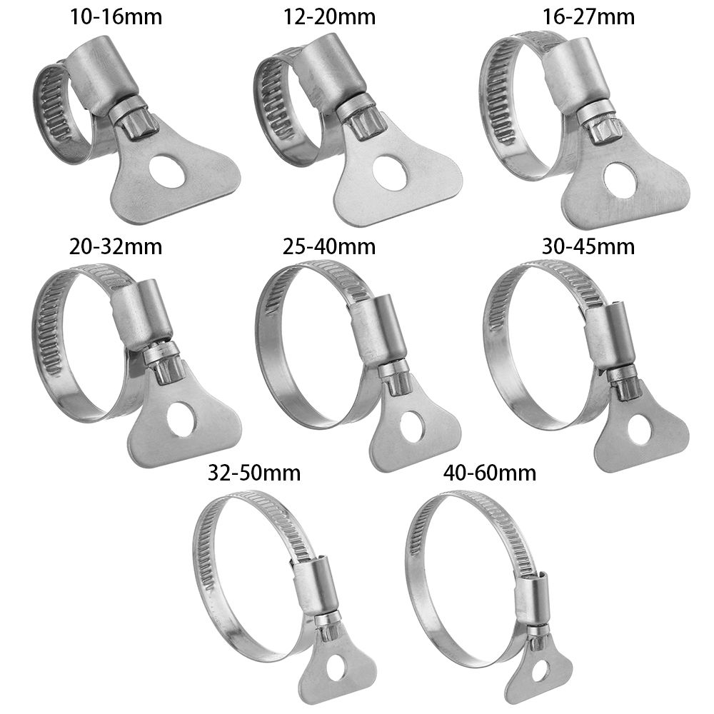 201 Edelstahl Wurm Getriebe Schlauch Klemme Einstellbare 10-60mm Klemme Schlüssel Schlauch Clip Für Wasser Rohr Sanitär Automobil Mechanische