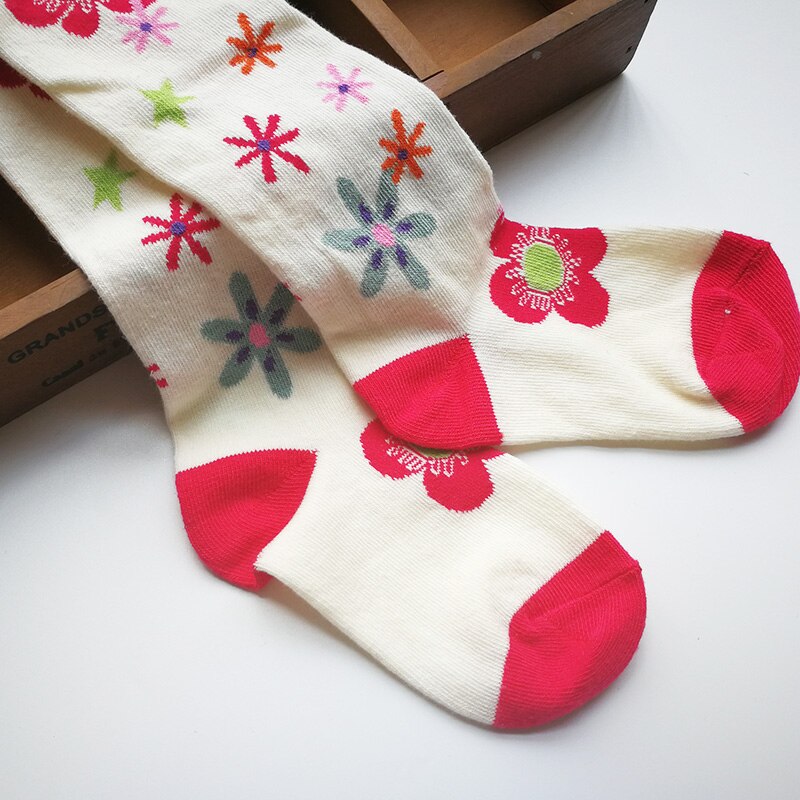 Herfst Baby Meisje Kinderen Bloem Panty Katoen Panty Voor Meisjes Kniehoge Sokken Kinderen Panty Panty Met Gestreepte