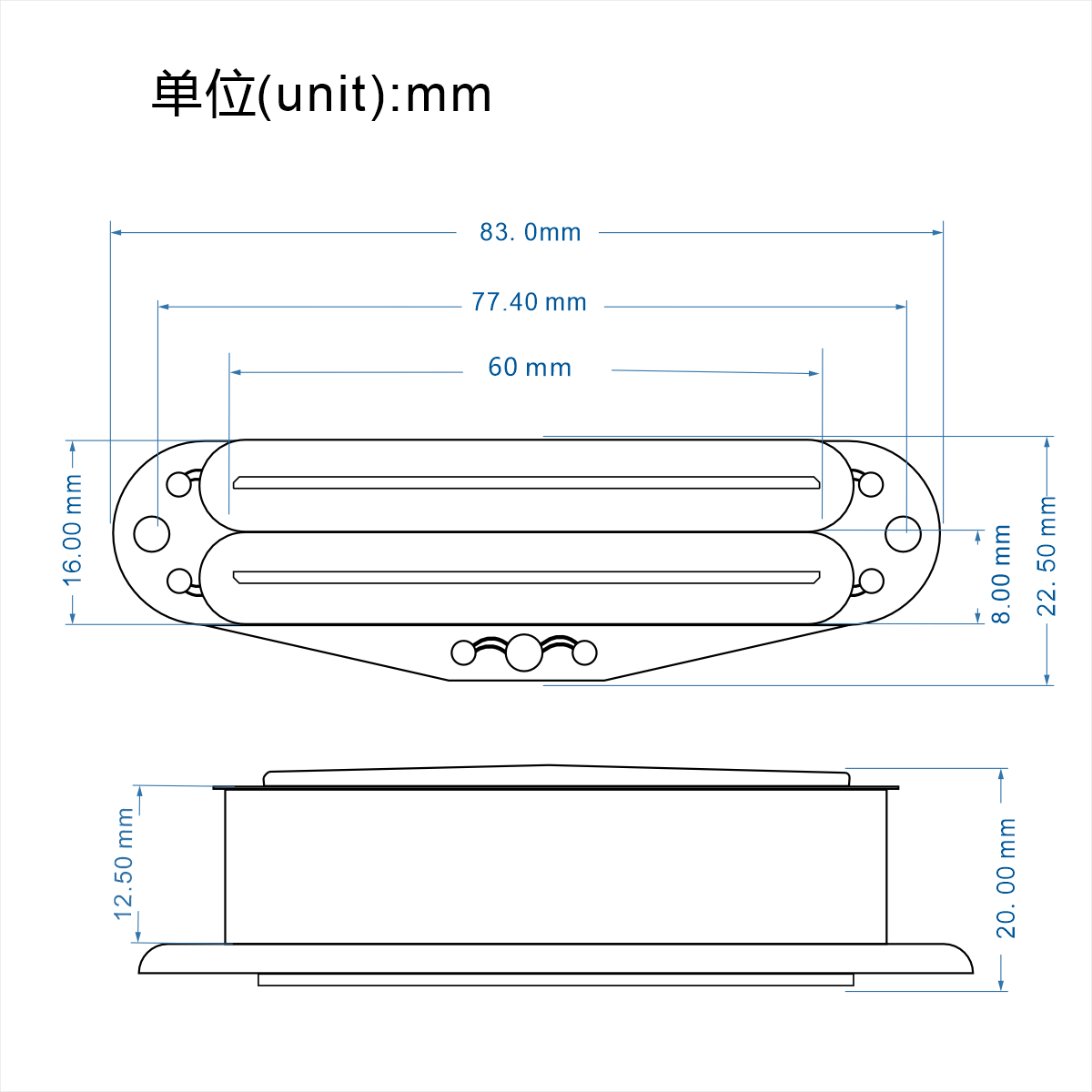 Flor Alnico 5 – micro Humbucker à 4 conducteurs, double rail chauffant, pièces de guitare
