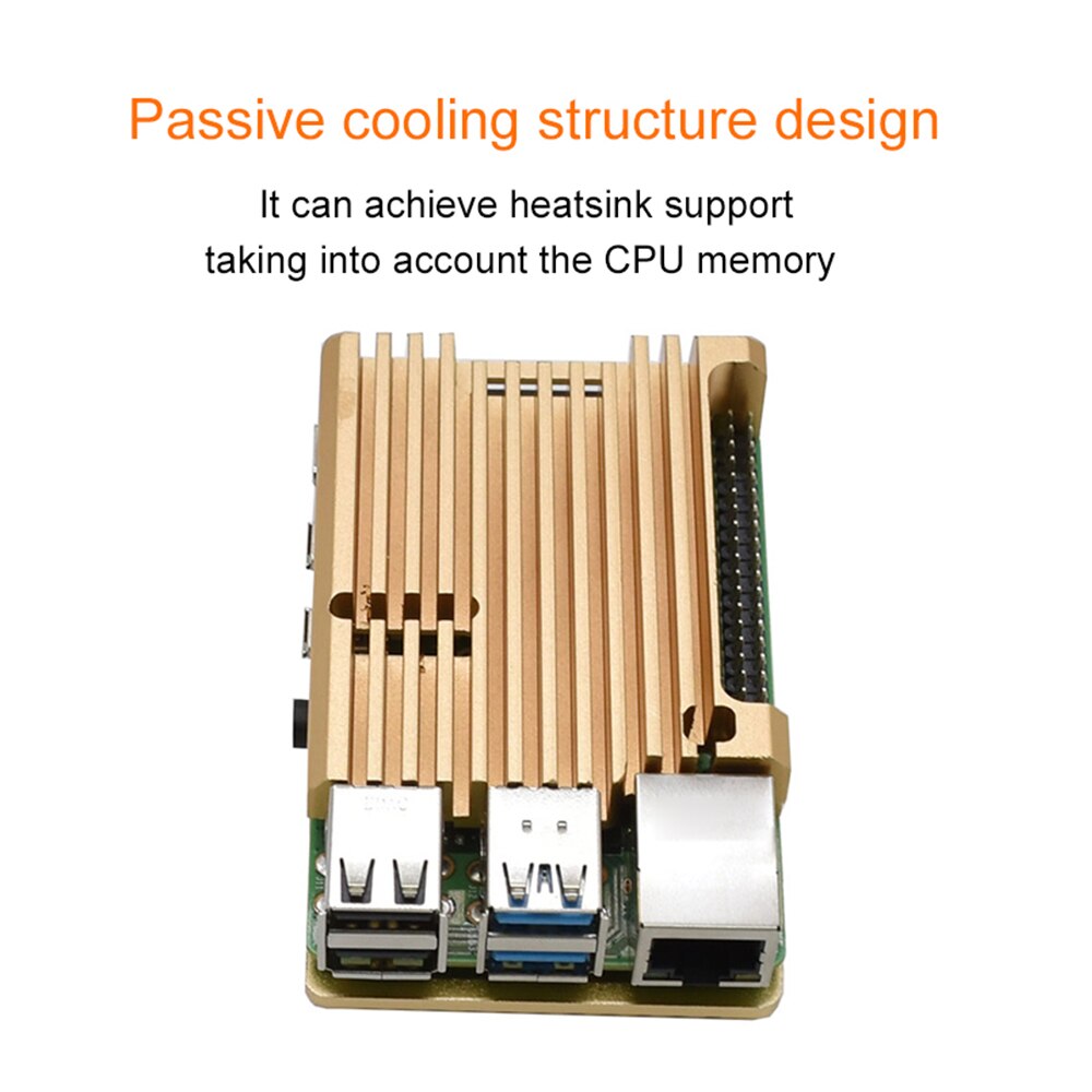 Aluminum Alloy Cases Protective Box CPU Memory Cooling for Raspberry Pi 4 Mainboard Protective Cases Heatsink Support