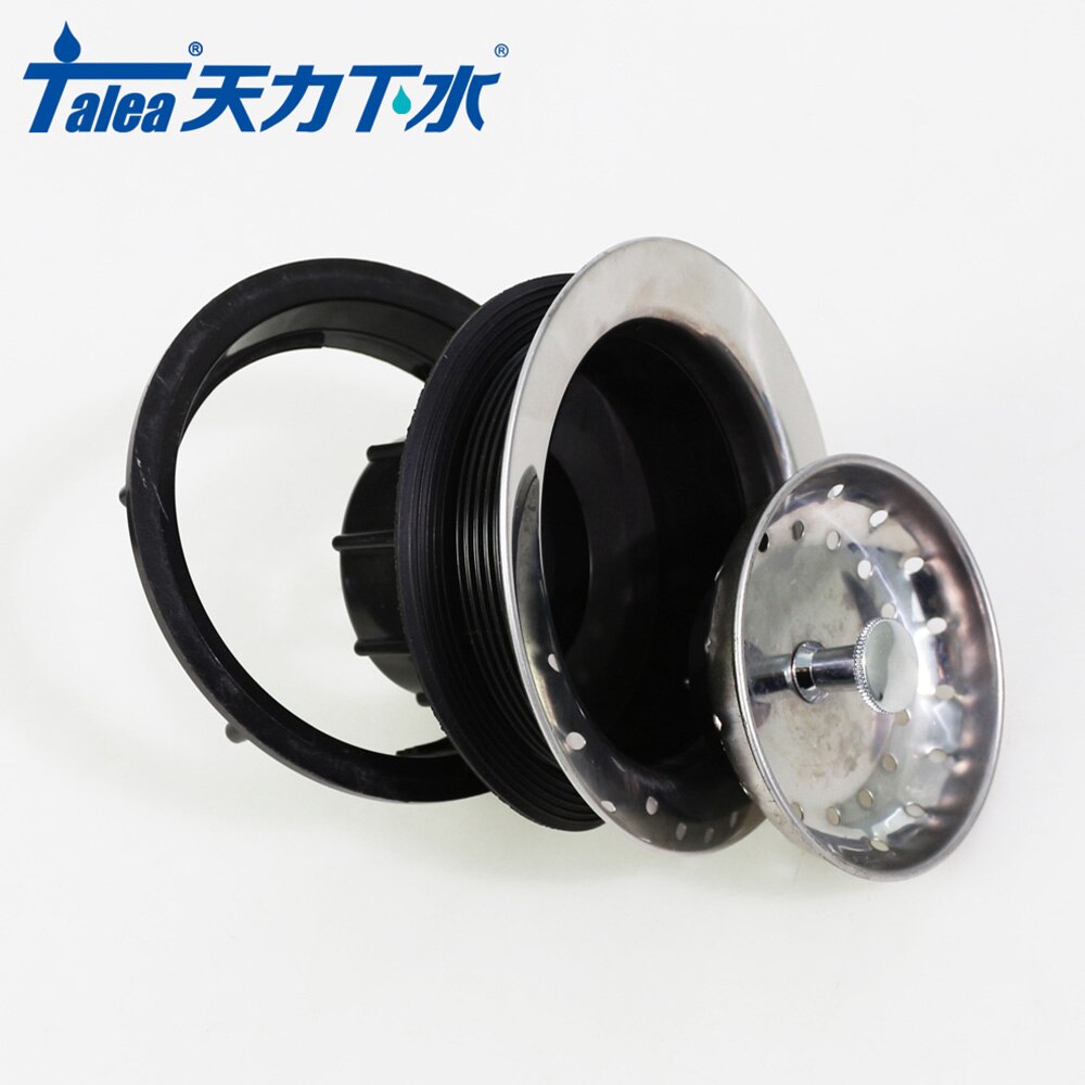 Talea 110mm Stainless Steel Basin Trap Drain Kit Waste Sink Drain Drainer Filter Kitchen Sink Drain Strainer Stopper Waste Plug