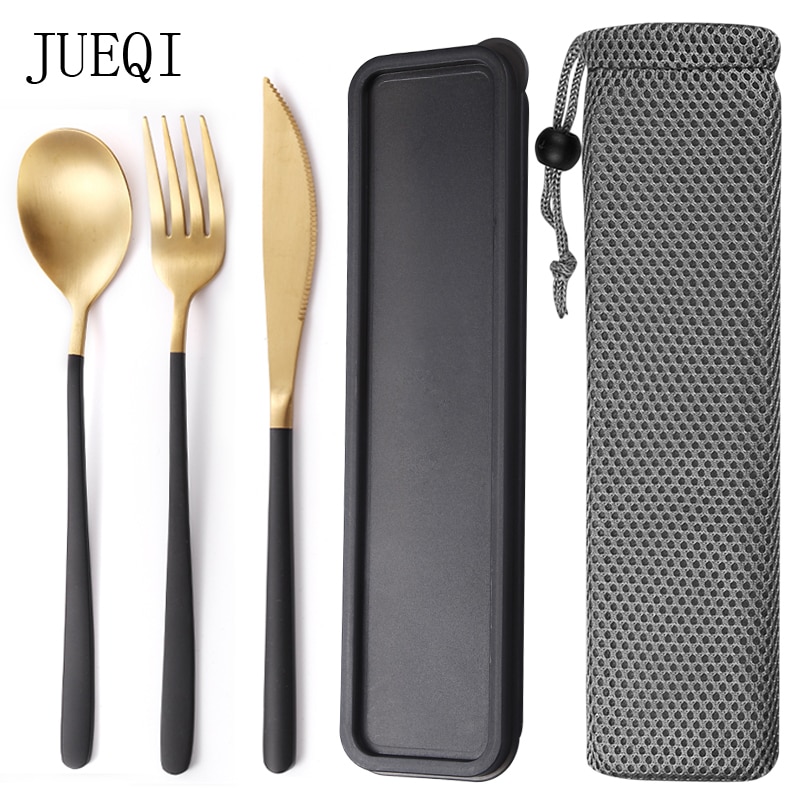 JueQi service de vaisselle coréenne | Couverts de table S cuillère fourchette 18/8 acier inoxydable, service de vaisselle en or occidental
