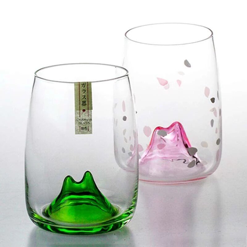 280ml Cherry Blossoms Glass Cup Japanese Crystal Glass Whiskey Vodka Bar Club Beer Glass Home Coffee Cups Party Bar Drinkware