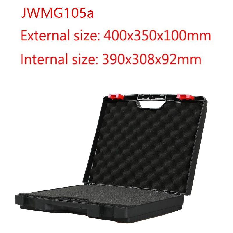 Suitcase Tool Box With Spong Complete Toolbox Cases Portable Plastic Tool Case Safety Equipment Instrument Case: Silver