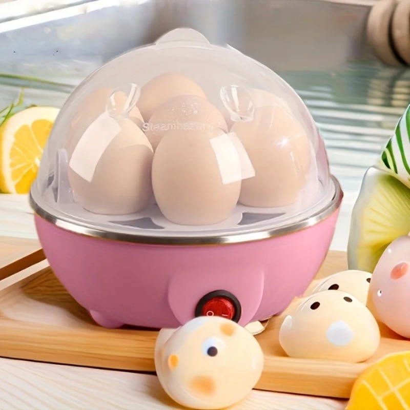 Elektrisk eggkoker, myk, medium eller hardkokende, kapasitet til 14 egg, eggemaskin med to lag, eggdamper med automatisk avstengning