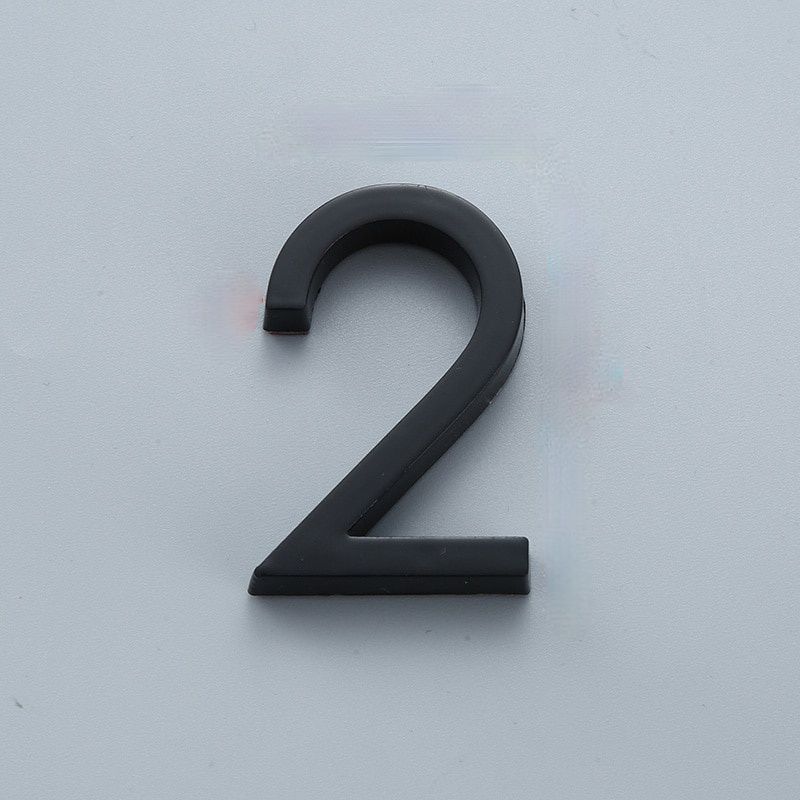 60mm Self Adhesive House Number Sticker For Apartment Plastic Doorplate Home Door Plaque Numbers Signs Mailbox Street Numbers: Number 2