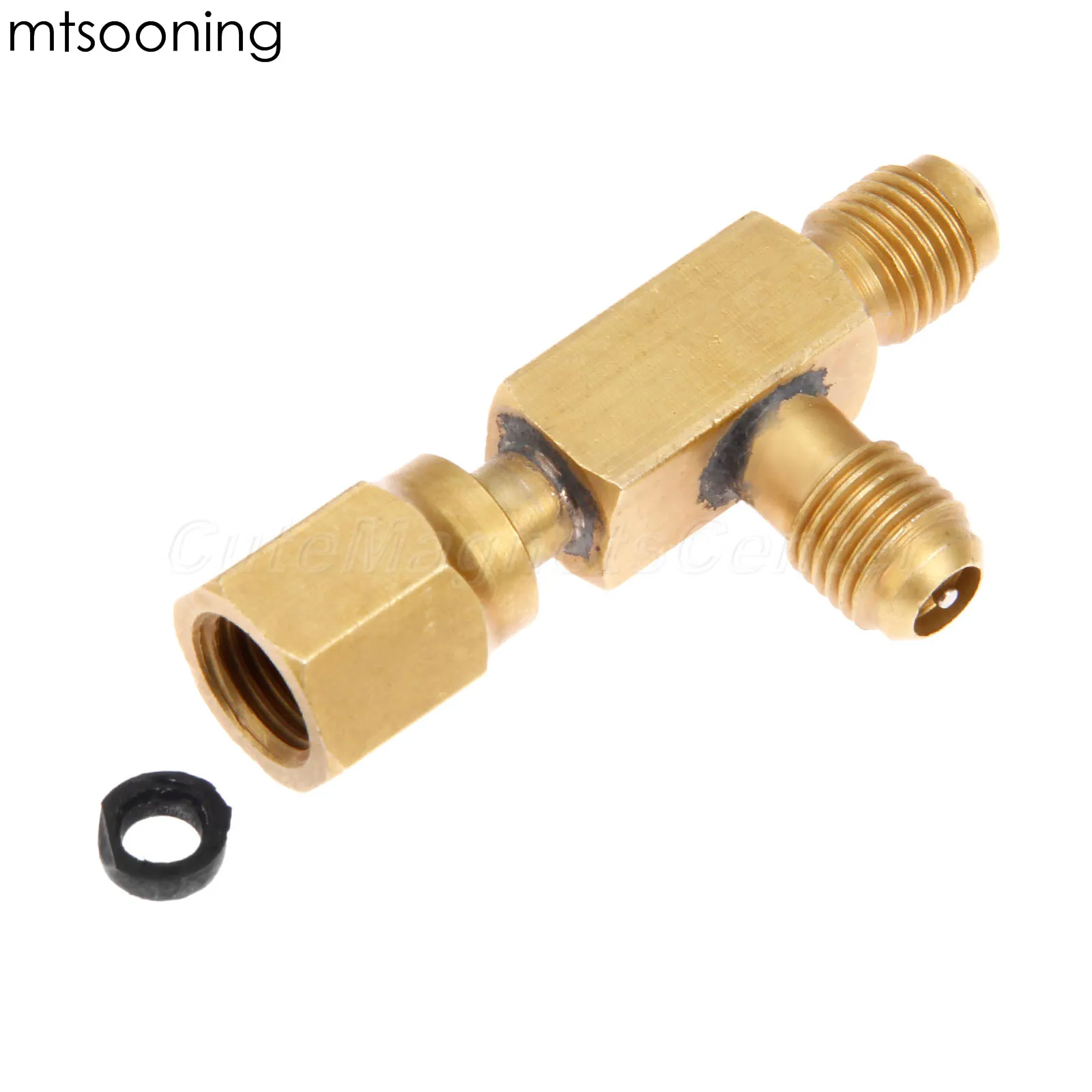 Mtsooning tee adapter omvandlare 1/4 "manlig och kvinnlig sae flare vridbar kontakt mässing