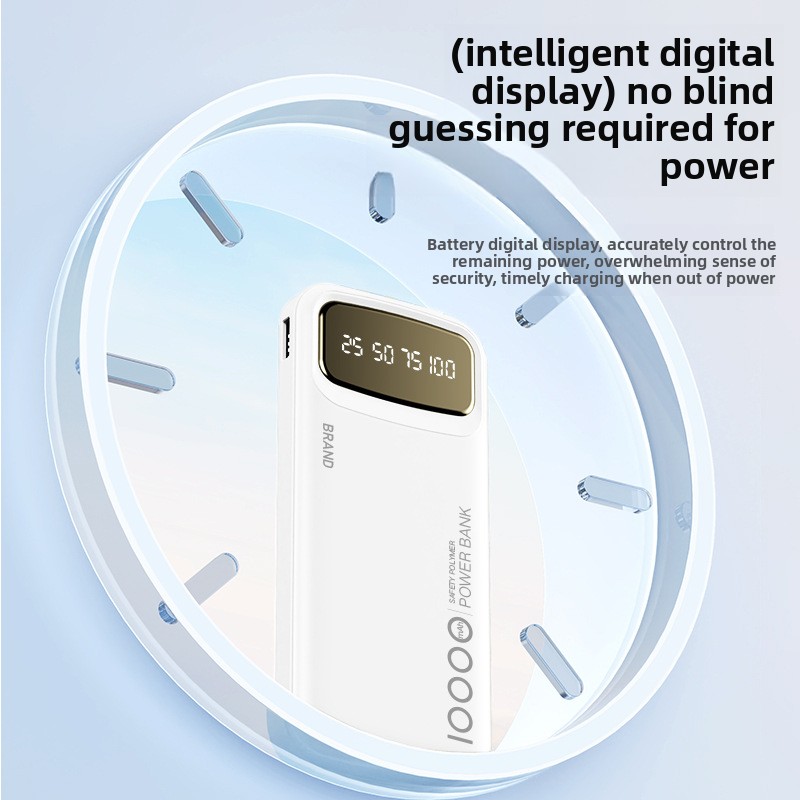 CCC Certified 10000mAh 20000mAh Power Bank Built in Type C Cable Ultra Thin Digital Display Portable External Battery Powerbank