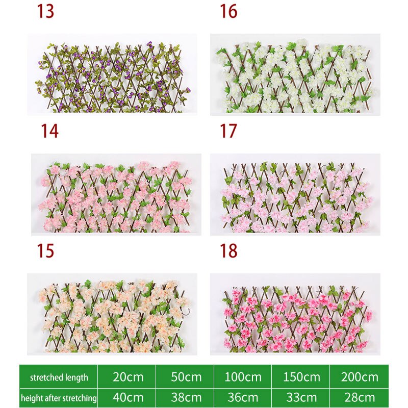 Clôture rétractable artificielle pour plantes de jardin, Simulation de fleurs, feuilles, décoration de jardin, écran de protection en treillis