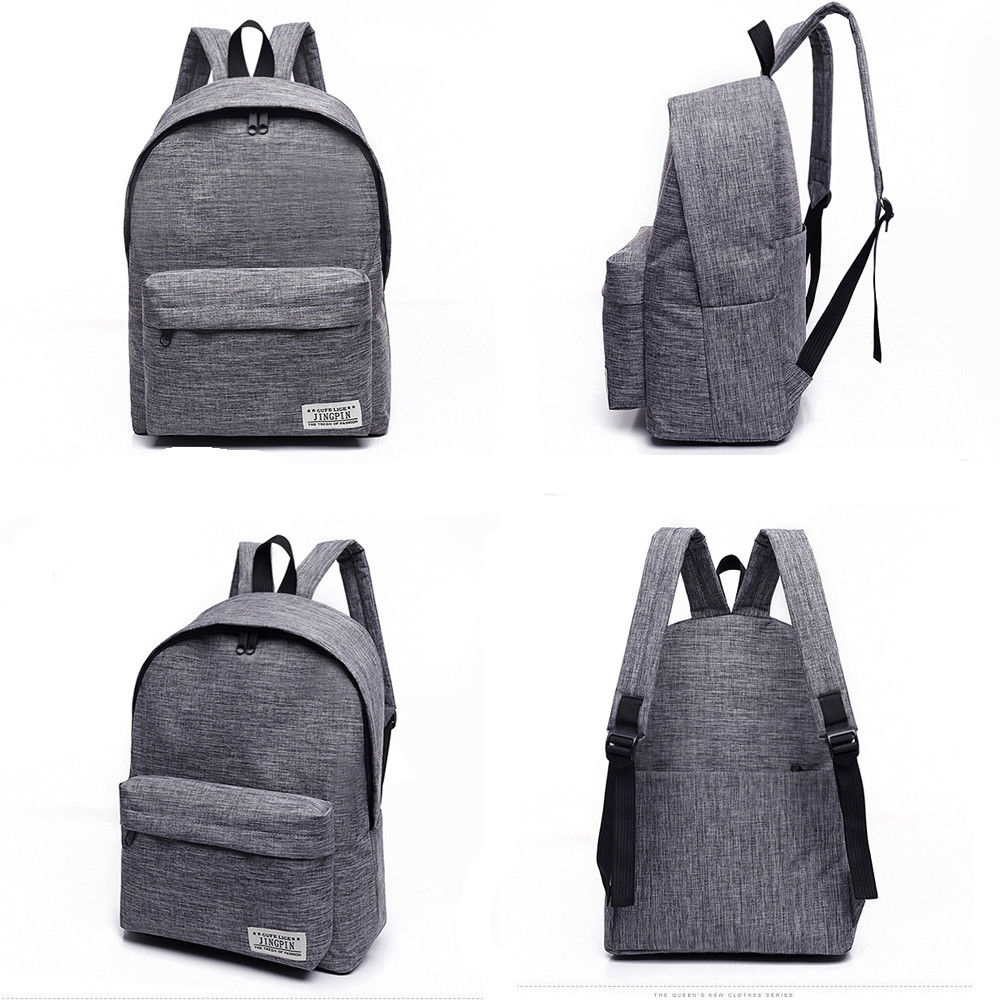 Décontracté hommes femmes universel sac à dos angleterre style toile sac d'école couleur unie Portable sac à bandoulière