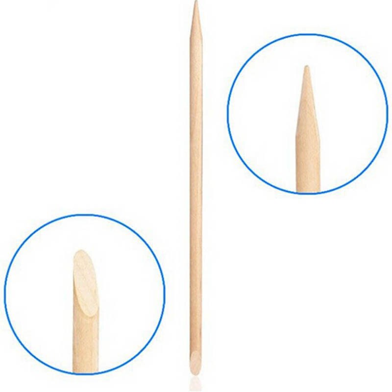 10Pcs/set Angled Double Sided Orange Wood Stick 11.5cm Sticks Cuticle Pusher Cuticle Remover For Nail Skin Remover Nails Tools