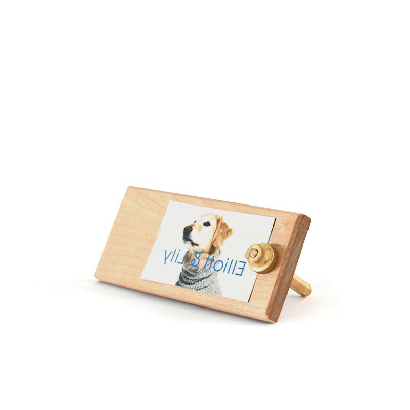 Brass Solid Wood Price Tag Display Table Postercard Clip Memo Holder Desk Name Card Clip Ins Label Holder Board Wood Photo Stand: A