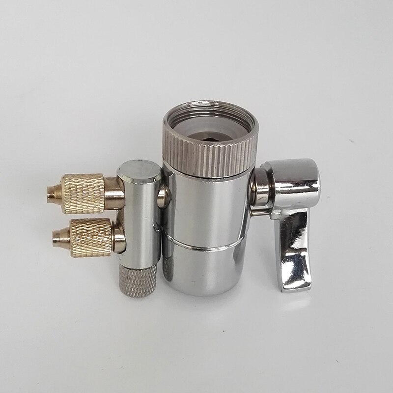 Aireador de grifo de Metal cromado adaptador de desviación Dual para purificador de agua, accesorios de irrigador Oral, interruptor de válvula