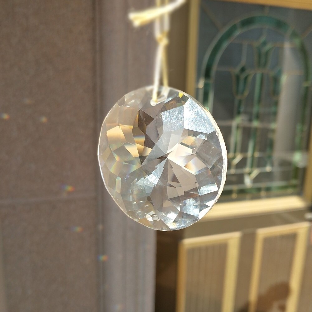 1pc bling suncatcher rund glas kunst sol charme krystal pendel hængende lampe prisme del gør-det-selv 45mm boligindretning
