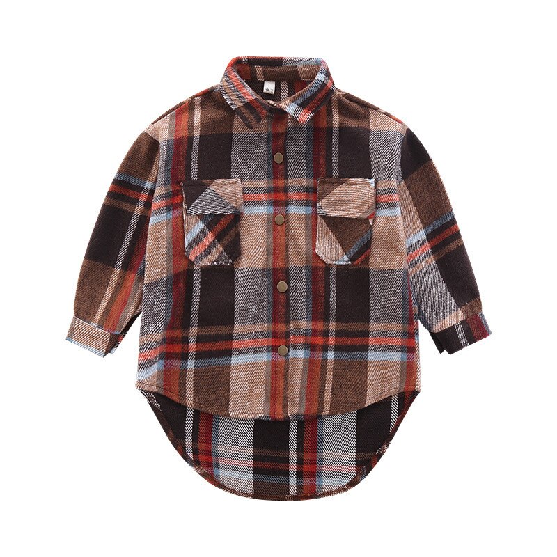Ircomll Korean Girl blouse kids Girls Long Sleeve Shirt Plaid Blouse Turn down collar Long Tops Autumn Children Costume: 3T